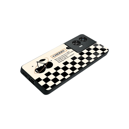 Cherry Checkered stylish phone case for motorola edge 50 fusion | glossy glass and slim fit