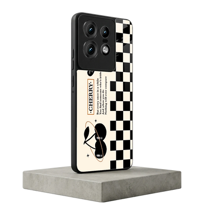 Cherry Checkered motorola edge 50 pro mobile cover | shockproof glass phone case