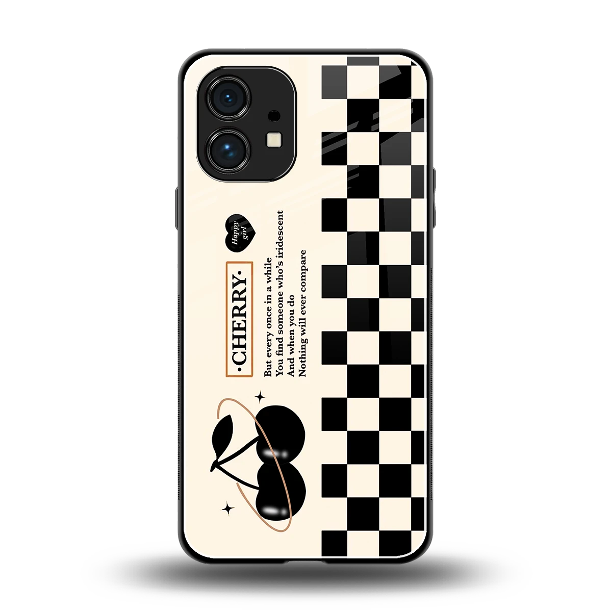Cherry Checkered back phone cover | glass case for nothing phone 1
