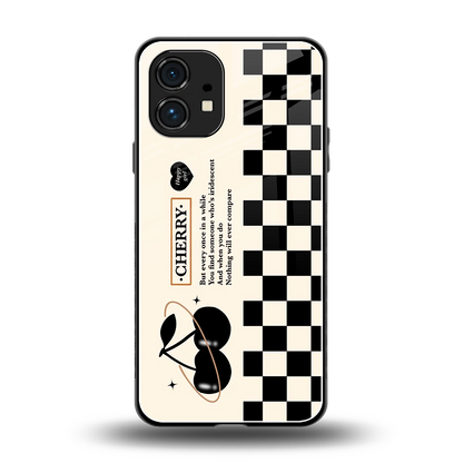 Cherry Checkered back phone cover | glass case for nothing phone 1