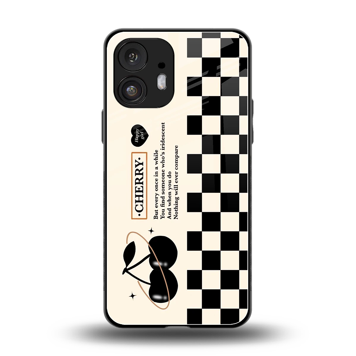 Cherry Checkered back phone cover | glass case for nothing phone 2