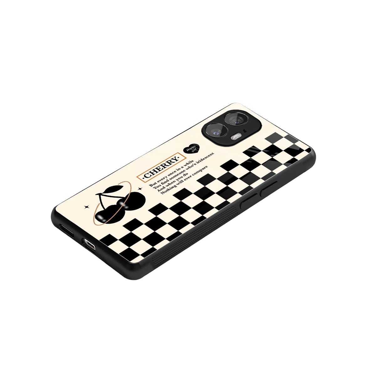 Cherry Checkered stylish phone case for nothing phone 2 | glossy glass and slim fit
