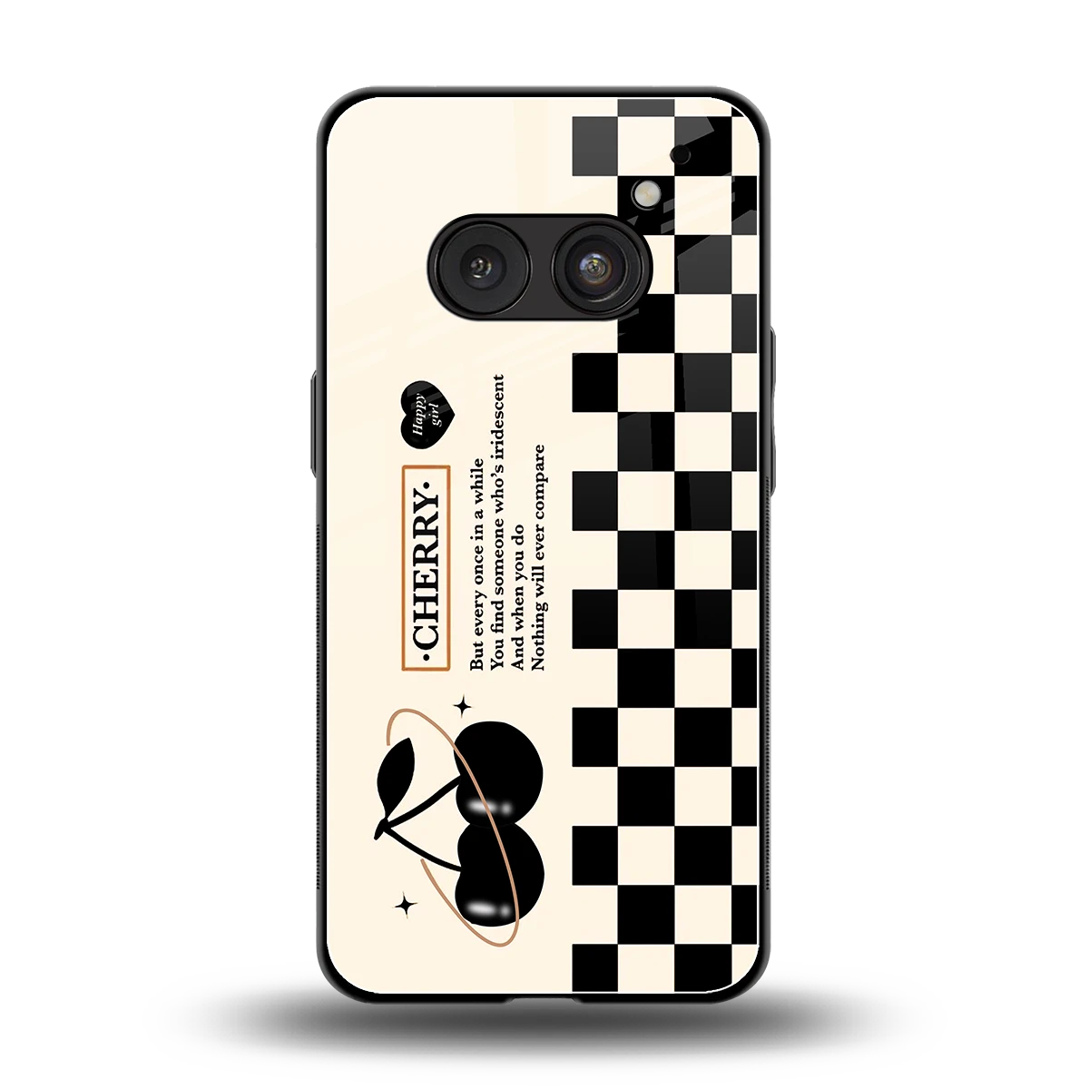 Cherry Checkered back phone cover | glass case for nothing phone 2a