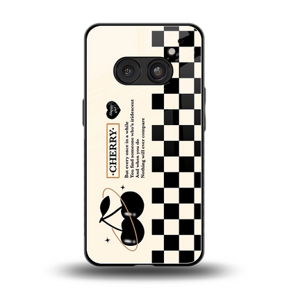 Cherry Checkered back phone cover | glass case for nothing phone 2a