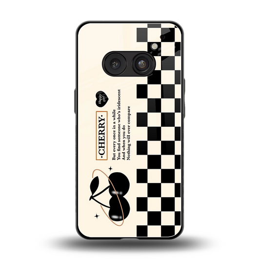 Cherry Checkered back phone cover | glass case for nothing phone 2a