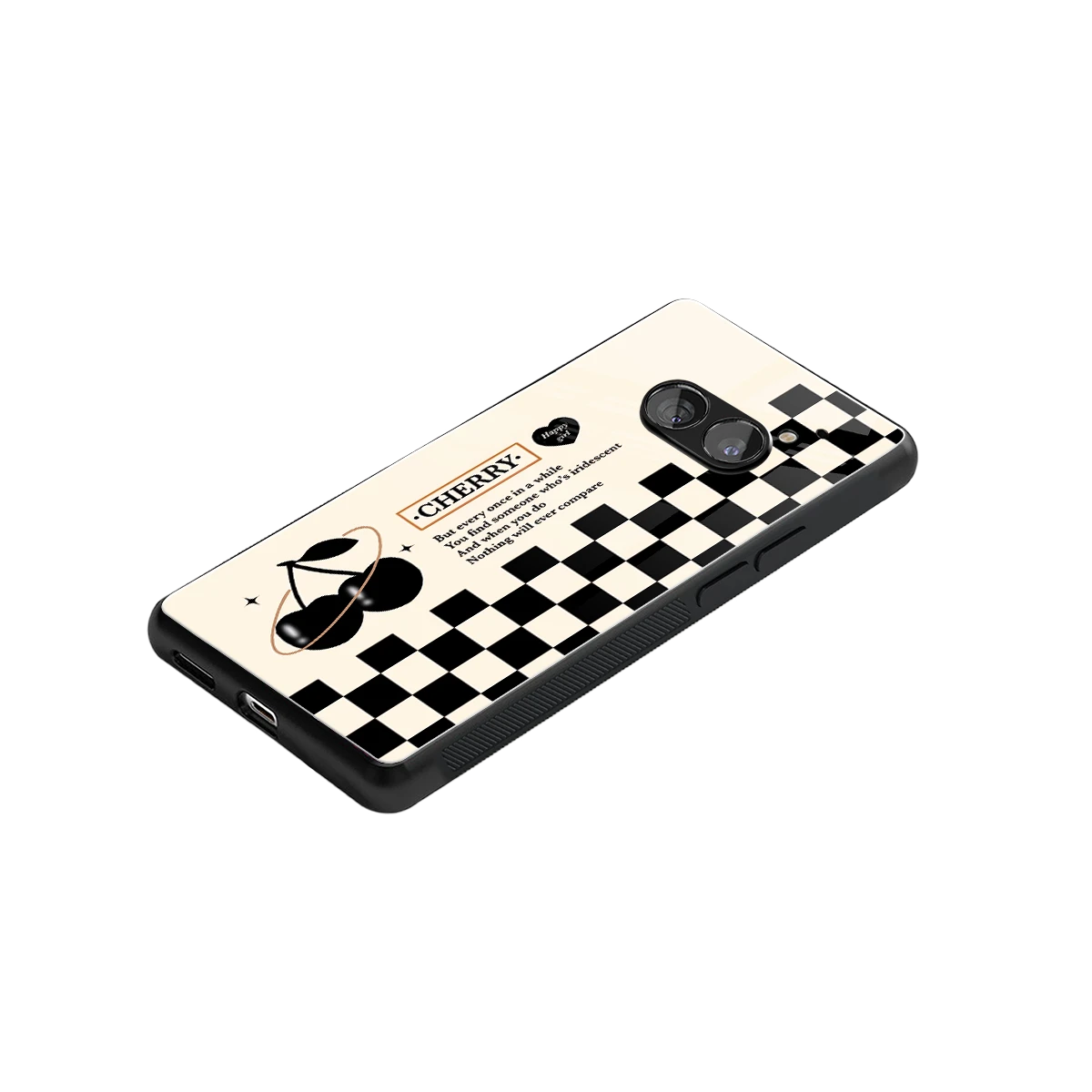 Cherry Checkered stylish phone case for nothing phone 2a | glossy glass and slim fit
