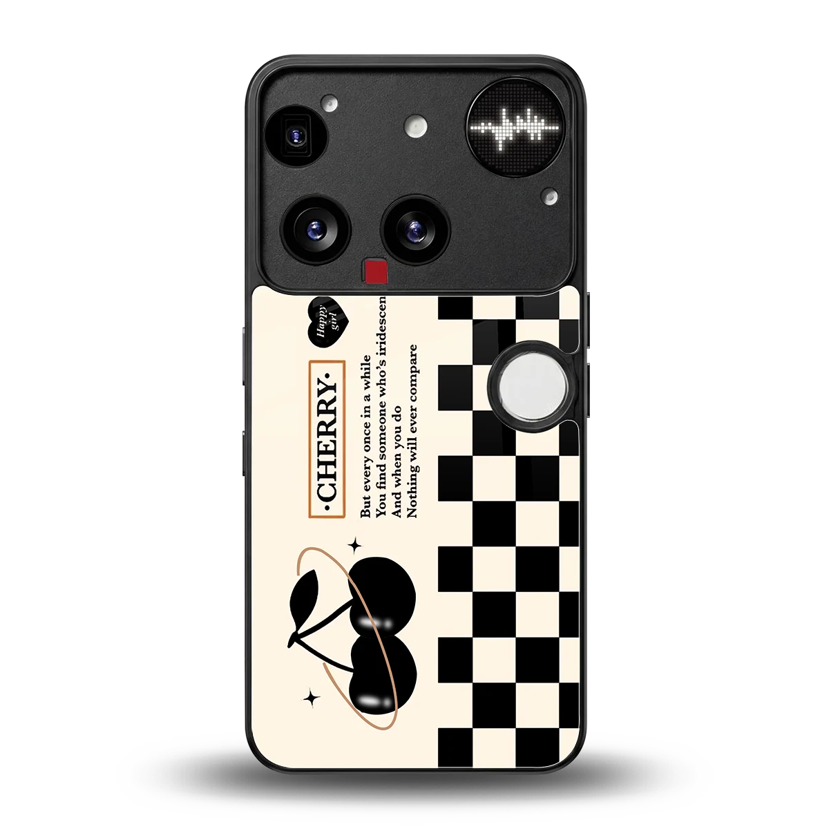 Cherry Checkered back phone cover | glass case for nothing phone 3