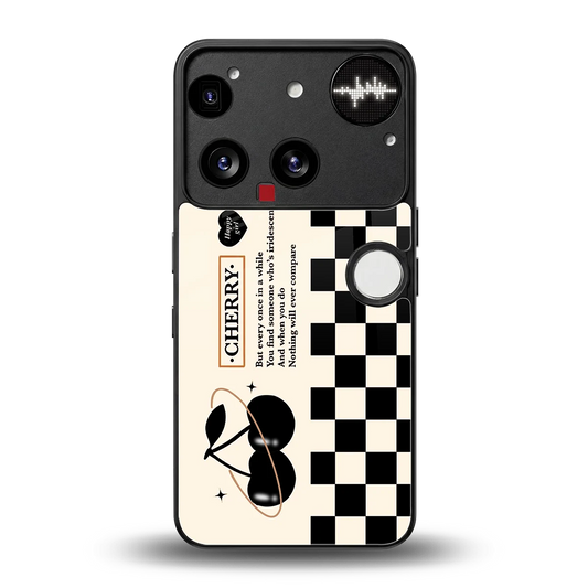 Cherry Checkered back phone cover | glass case for nothing phone 3
