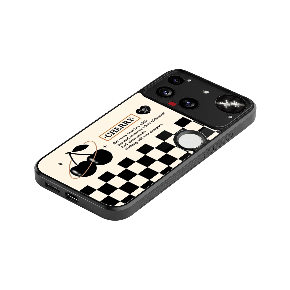 Cherry Checkered stylish phone case for nothing phone 3 | glossy glass and slim fit