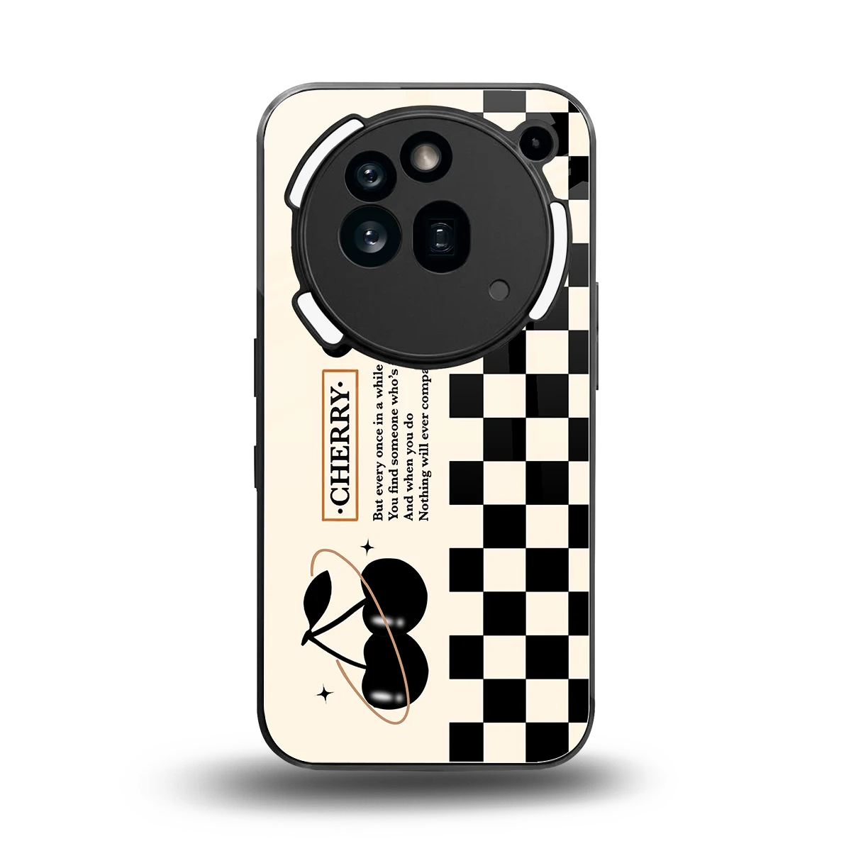 Cherry Checkered back phone cover | glass case for nothing phone 3a pro