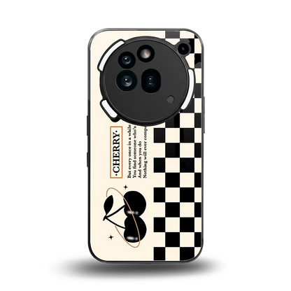 Cherry Checkered back phone cover | glass case for nothing phone 3a pro