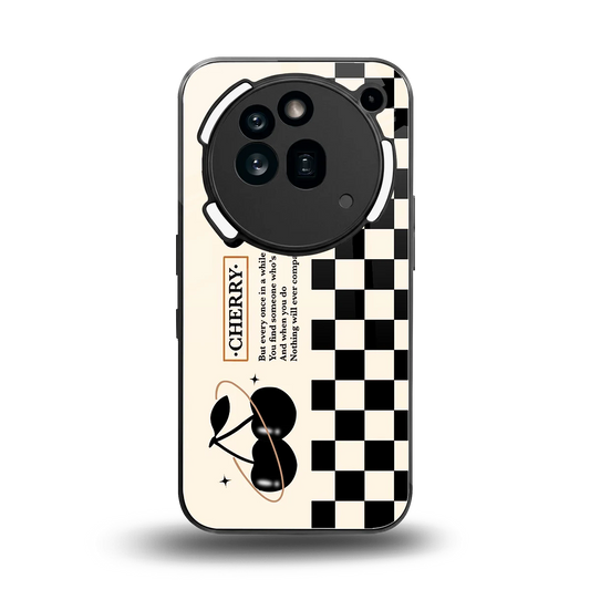 Cherry Checkered back phone cover | glass case for nothing phone 3a pro