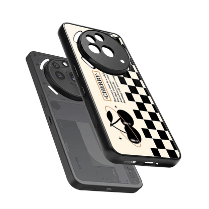 Cherry Checkered sleek nothing phone 3a pro cover with tempered glass back and TPU edges