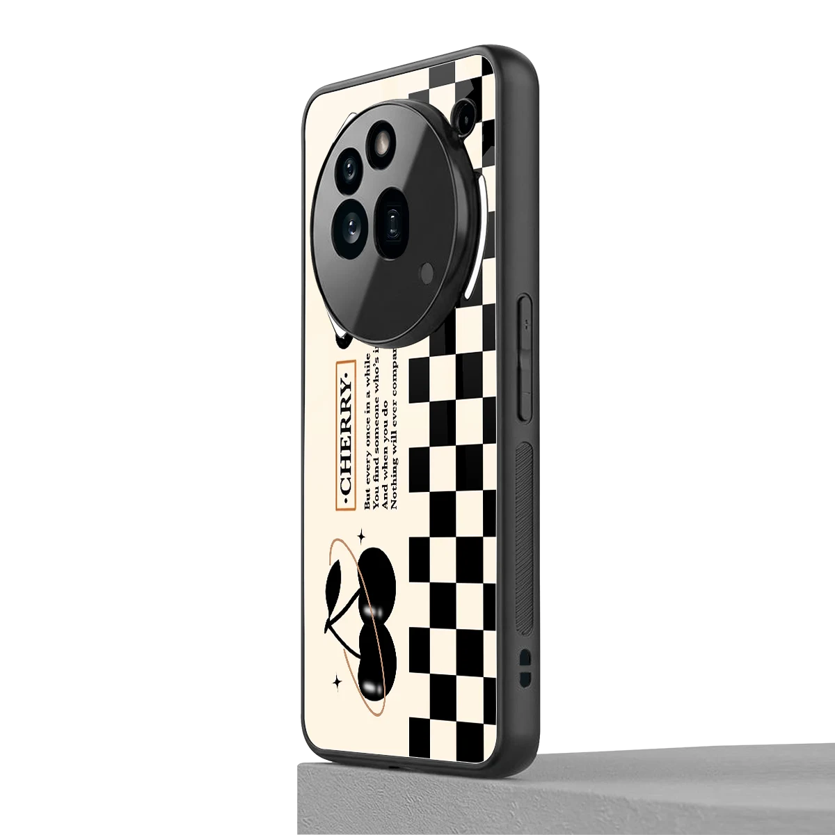Cherry Checkered nothing phone 3a pro mobile cover | shockproof glass phone case