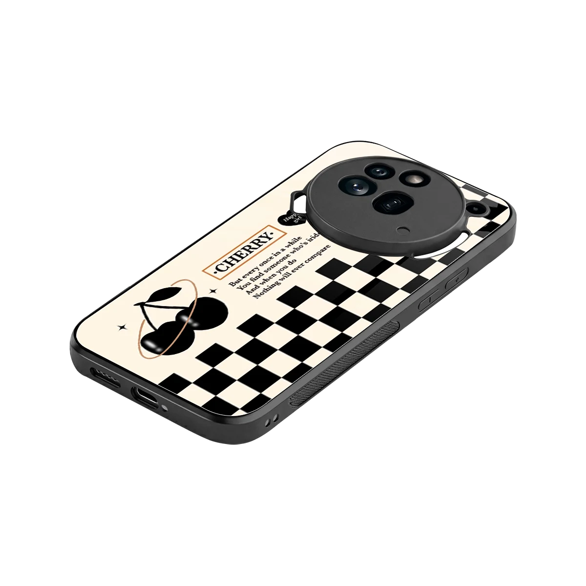 Cherry Checkered stylish phone case for nothing phone 3a pro | glossy glass and slim fit