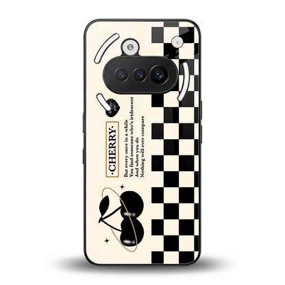Cherry Checkered back phone cover | glass case for nothing phone 3a