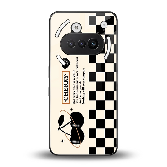 Cherry Checkered back phone cover | glass case for nothing phone 3a