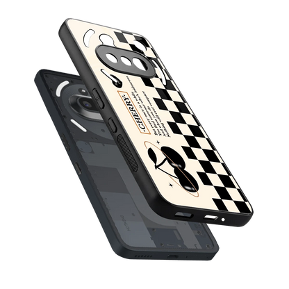 Cherry Checkered sleek nothing phone 3a cover with tempered glass back and TPU edges