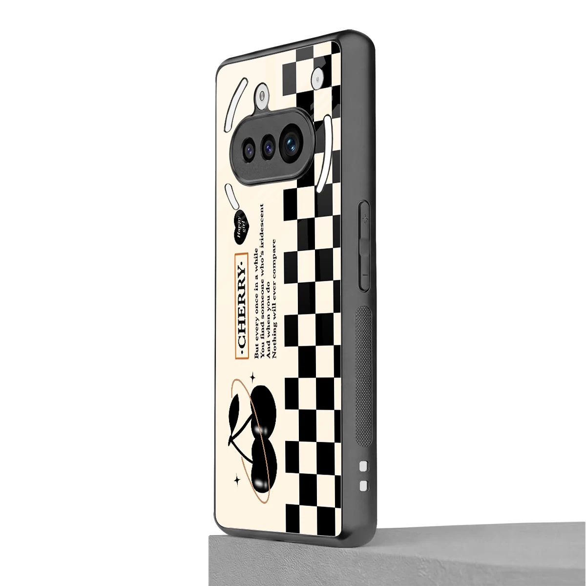 Cherry Checkered nothing phone 3a mobile cover | shockproof glass phone case