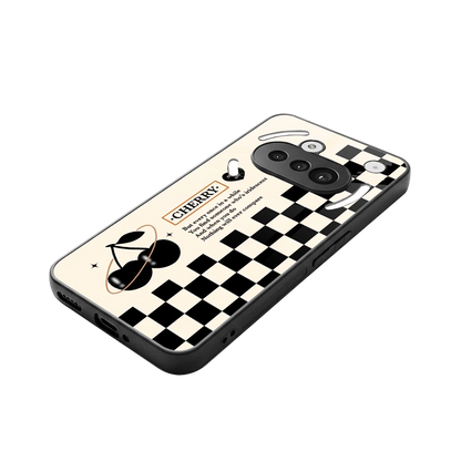 Cherry Checkered stylish phone case for nothing phone 3a | glossy glass and slim fit