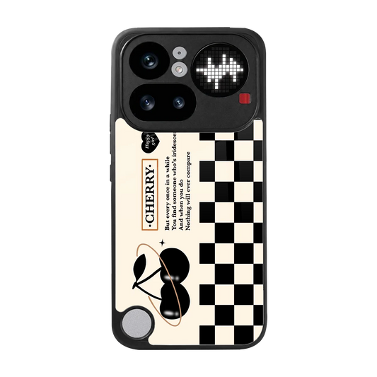 Cherry Checkered back phone cover | glass case for nothing phone 4a pro