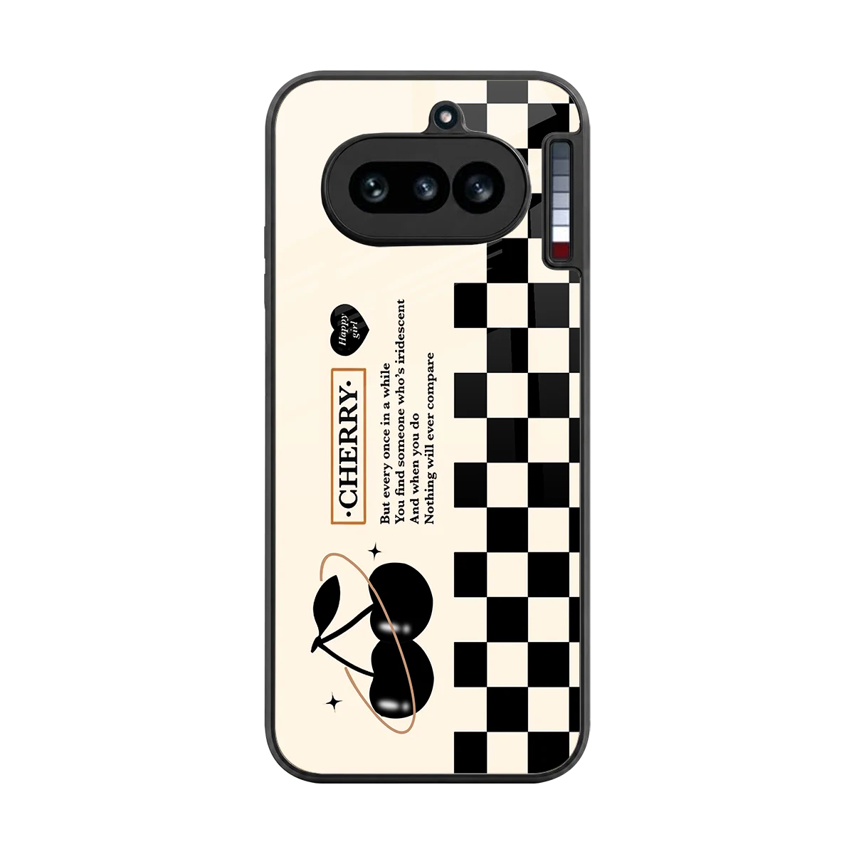 Cherry Checkered back phone cover | glass case for nothing phone 4a