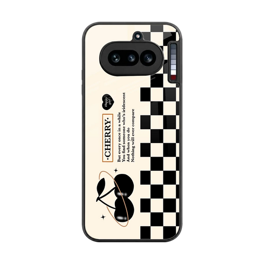 Cherry Checkered back phone cover | glass case for nothing phone 4a