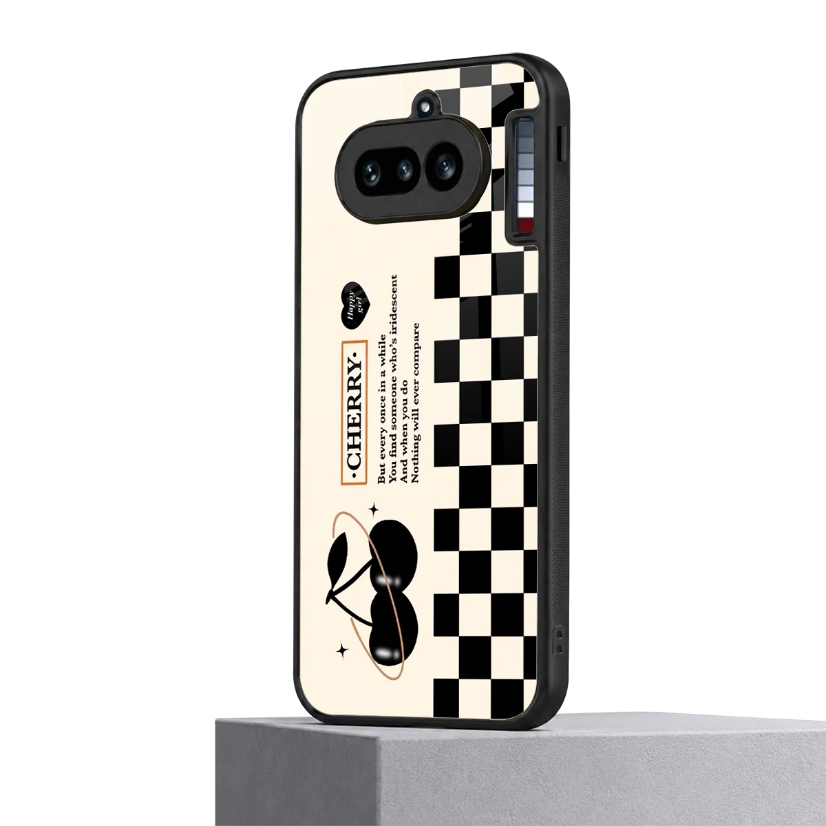 Cherry Checkered nothing phone 4a mobile cover | shockproof glass phone case