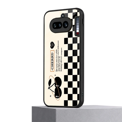 Cherry Checkered nothing phone 4a mobile cover | shockproof glass phone case