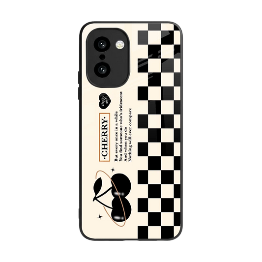 Cherry Checkered back phone cover | glass case for oneplus 15r