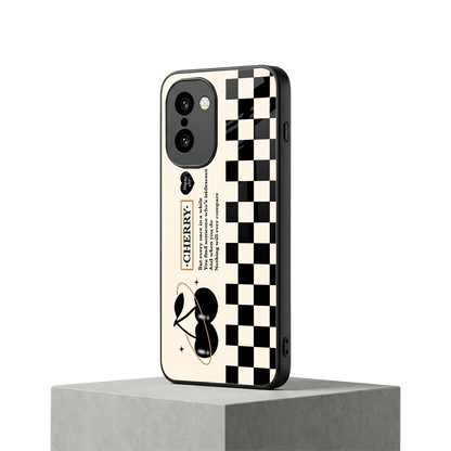 Cherry Checkered oneplus 15r mobile cover | shockproof glass phone case