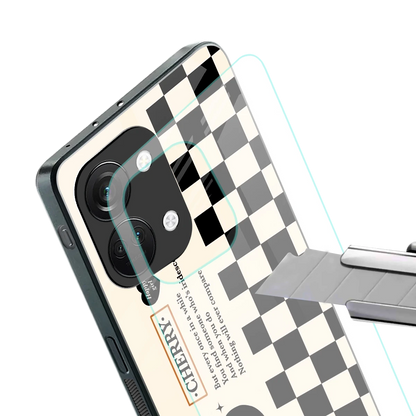 Cherry Checkered stylish phone case for oneplus nord 3 | glossy glass and slim fit