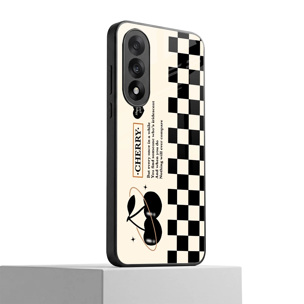 Cherry Checkered oneplus nord 5 mobile cover | shockproof glass phone case