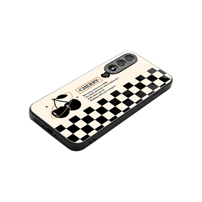 Cherry Checkered stylish phone case for oneplus nord 5 | glossy glass and slim fit