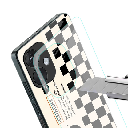 Cherry Checkered stylish phone case for oneplus nord ce 3 | glossy glass and slim fit