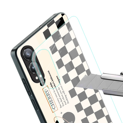 Cherry Checkered stylish phone case for oneplus nord ce 4 lite | glossy glass and slim fit