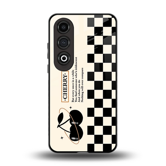 Cherry Checkered back phone cover | glass case for oneplus nord ce 4