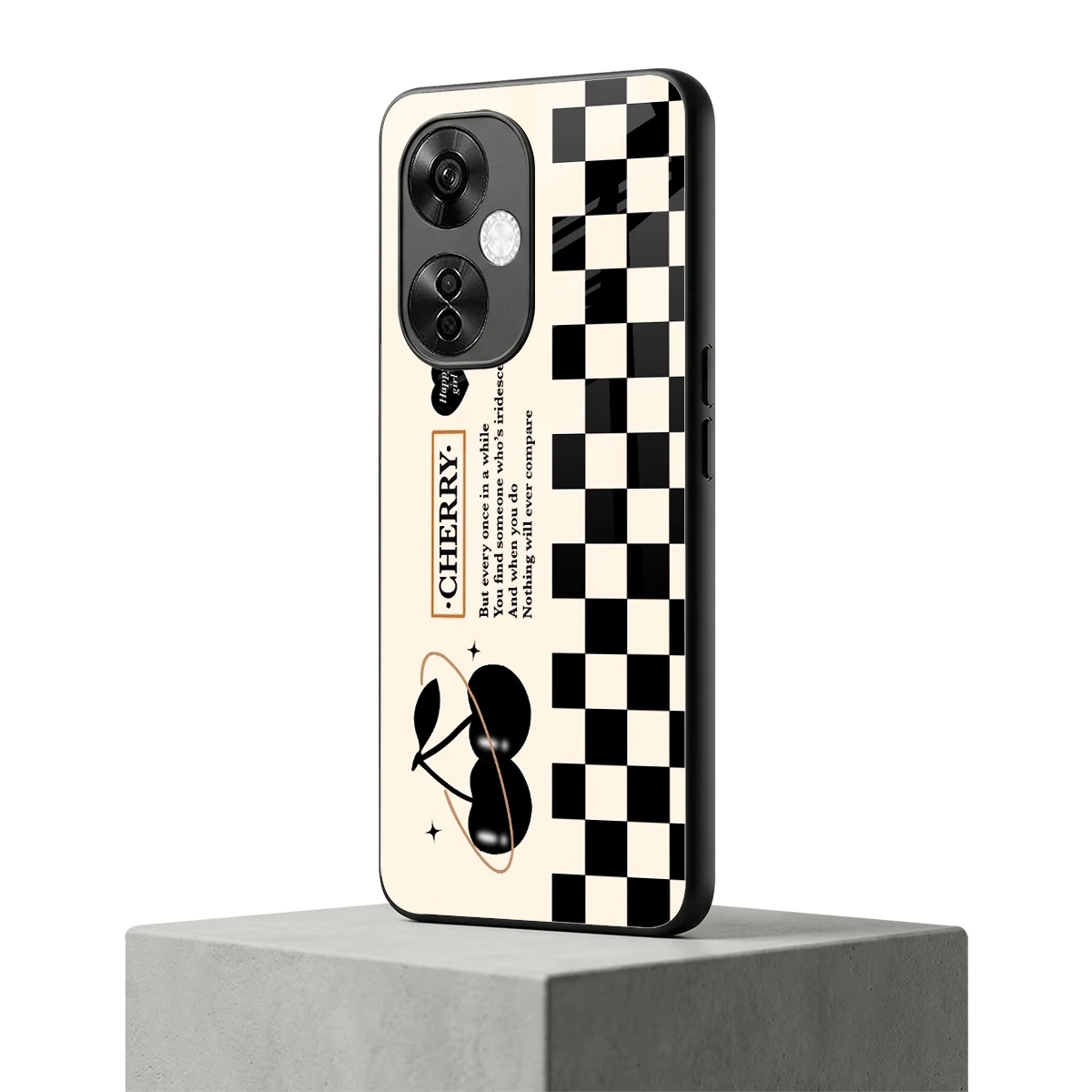 Cherry Checkered oneplus nord ce 3 lite mobile cover | shockproof glass phone case
