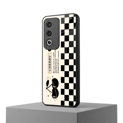 Cherry Checkered oppo a3 pro mobile cover | shockproof glass phone case