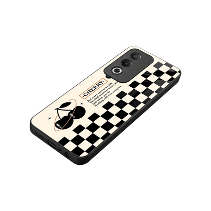 Cherry Checkered stylish phone case for oppo a3 pro | glossy glass and slim fit