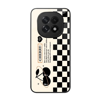 Cherry Checkered back phone cover | glass case for oppo f29 5g