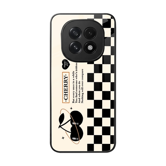 Cherry Checkered back phone cover | glass case for oppo f29 5g