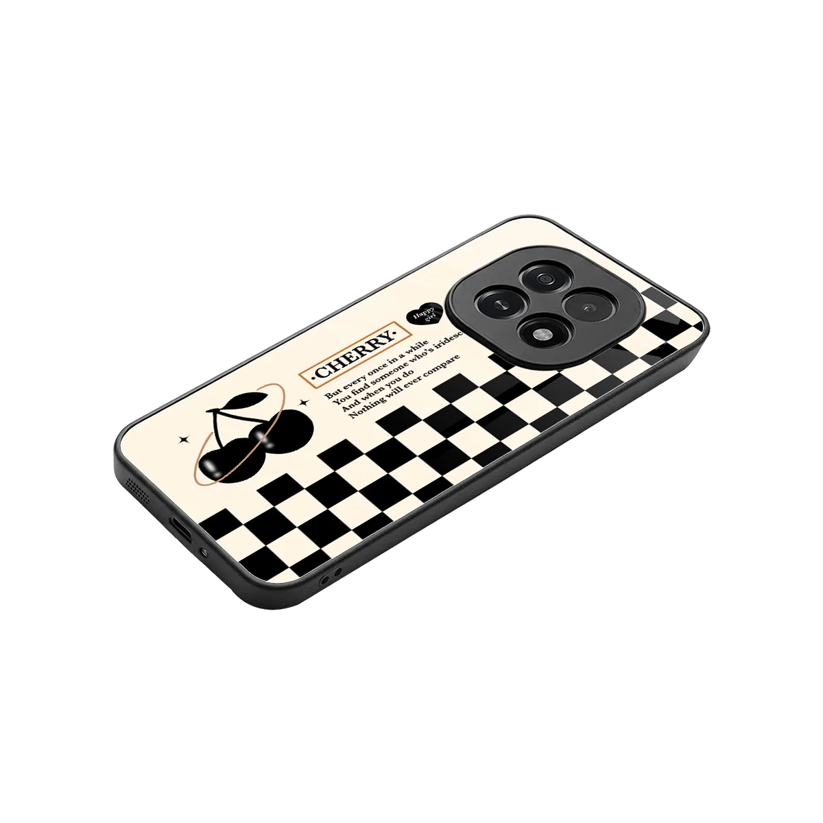 Cherry Checkered stylish phone case for oppo f29 5g | glossy glass and slim fit