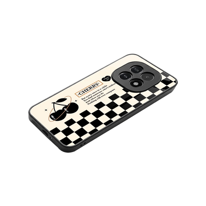 Cherry Checkered stylish phone case for oppo f29 5g | glossy glass and slim fit