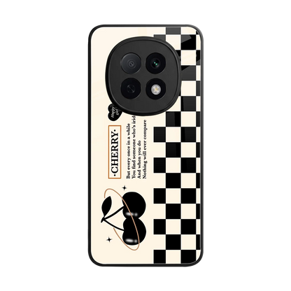 Cherry Checkered back phone cover | glass case for oppo f29 pro 5g