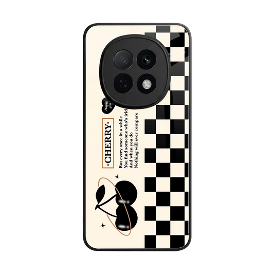 Cherry Checkered back phone cover | glass case for oppo f29 pro 5g