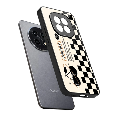 Cherry Checkered sleek oppo f29 pro 5g cover with tempered glass back and TPU edges