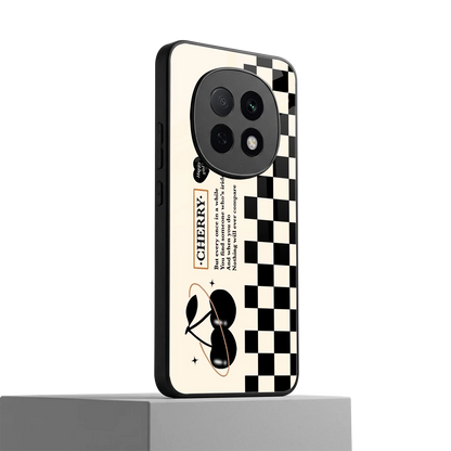 Cherry Checkered oppo f29 pro 5g mobile cover | shockproof glass phone case