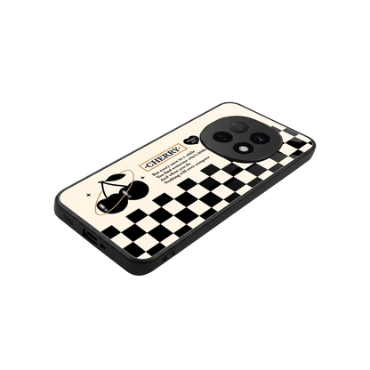 Cherry Checkered stylish phone case for oppo f29 pro 5g | glossy glass and slim fit