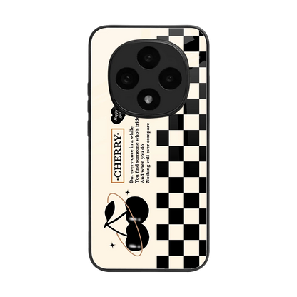 Cherry Checkered back phone cover | glass case for oppo f31 pro 5g